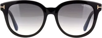 Tom Ford FT091401B Round Full Rim Sunglasses - Black