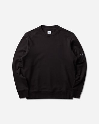 C.P. Company Men s Diagonal Raised Fleece Crewneck Sweatshirt Black