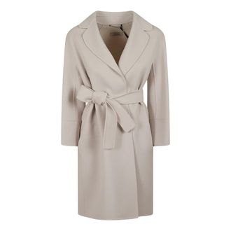 Max Mara Belted Coats, female, Beige, Size: 2XS Cappotto midi Arona
