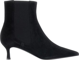 Pollini Schoenen, Dames, Zwart, 37 1/2 EU, Su&egrave;de, Su&egrave;de Enkellaarsjes