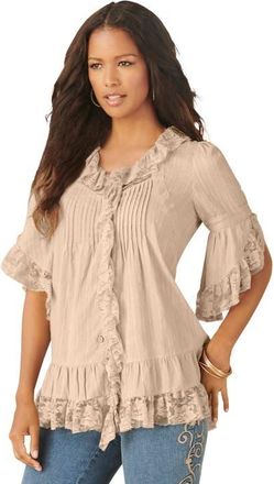 Roaman's Whitney Lace Shirt in New Khaki at Nordstrom, Size 42