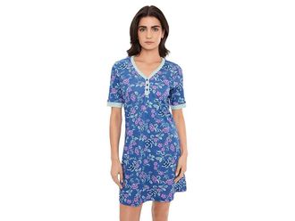 Karen Neuburger Elbow Sleeve Sleepshirt Womens Jumpsuit & Rompers One Piece Butterfly Garden : XL (Womens 18-20), Cotton/Polyester