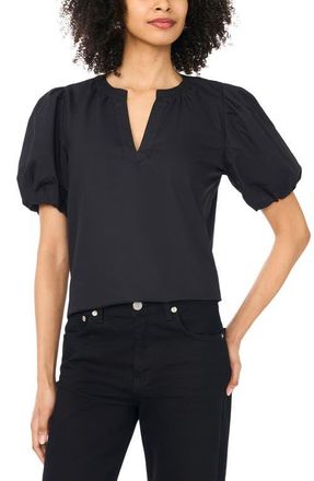 Vince Camuto Organdy Puff Sleeve Top in Rich Black at Nordstrom, Size X-Small