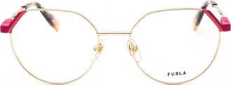Furla VFU676 Round Metal Eyeglasses - Gold