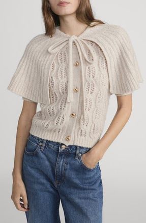 Frame Denim The Cape Merino Wool Blend Cardigan in Fawn at Nordstrom, Size X-Small