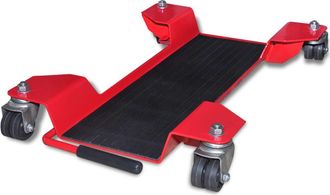 vidaXL Plataforma Rodante Dolly Para Motocicletas Roja Vidaxl