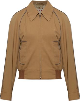 Marni Wool Bomber Jacket - Dames - Bomber jackets - Bruin - S - Wol - Jassen