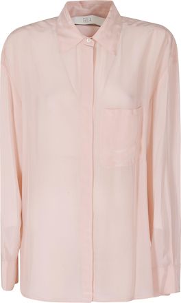 Tela Pink Silk-Viscose Flowing Long-Sleeved Shirt
