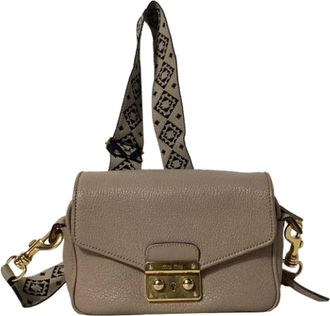 Miu Miu Pre-owned Cross Body Bags, female, Beige, Size: ONE SIZE Pre-owned Leather shoulder-bags