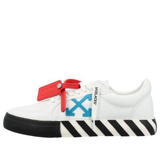Off-white Low Vulcanized Canvas Sneaker White Blue Black Red OMIA085S23FAB0010145