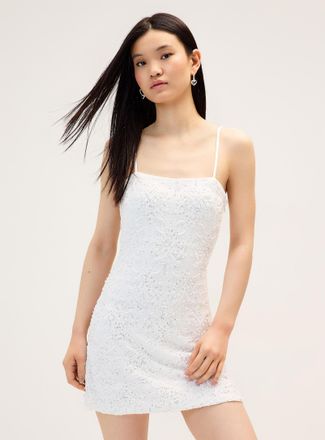 Twik Womens Sequined open-back minidress