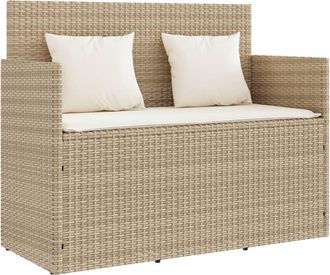 vidaXL Vidaxl - Panca Da Giardino Con Cuscini Beige In Polyrattan