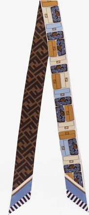 Fendi Silk bandeau with Fendi Baguette Flowers motif - FENDI - gender_Woman