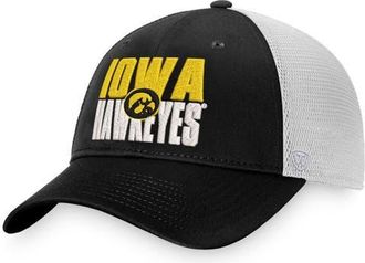 Top of the World Mens Top of the World Black/White Iowa Hawkeyes Stockpile Trucker Snapback Hat at Nordstrom