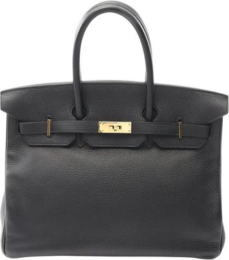 Herm&egrave;s 2003 Taurillon Clemence Birkin Retourne 35 handbag - Nero