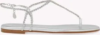 Gianvito Rossi Eternity Thong in Metallic Silver Nappa Leather at Nordstrom, Size 37.5
