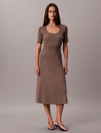 Calvin Klein Vestido Midi De Punto T&eacute;cnico