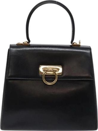 Ferragamo Tweedehands leren handtassen - Dames - Vintage Handtas - Zwart - ONE Size - Vintage