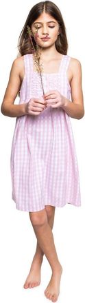 Petite Plume Gingham Nightgown in Pink Multi at Nordstrom, Size 14