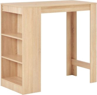 vidaXL Mesa alta de cocina con estantería color roble 110x50x103 cm Vidaxl