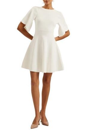 Ted Baker Olivia Rib Fit & Flare Dress in Ivory at Nordstrom Rack, Size 3