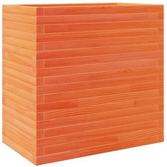 vidaXL Vidaxl - Jardinera Madera Maciza De Pino Marr&oacute;n Cera 70x40x68,5 Cm
