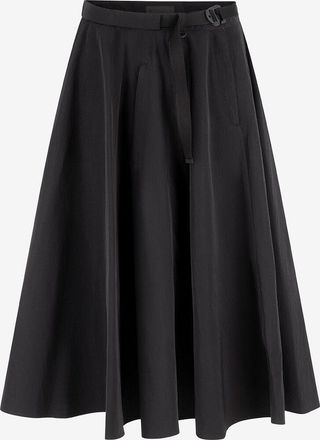 Moncler Ausgestellter Taft-Midirock Matt Black