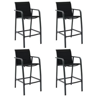 vidaXL Sillas Altas De Jard&iacute;n 4 Unidades Textilene Negro Vidaxl