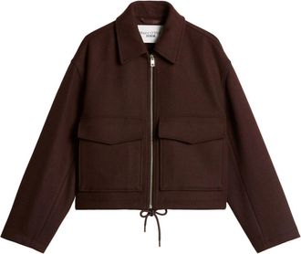 Marc O'Polo Wool Twill Jacket - Dames - Zomerjassen - Bruin - M - Wol - Jassen