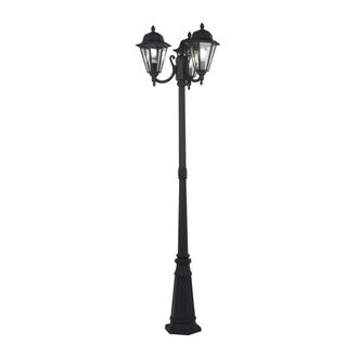 Lindby Farola exterior de aluminio negro