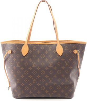 Louis Vuitton Brown Coated Canvas Leather Handbag Tote Bag (Pre-Owned)