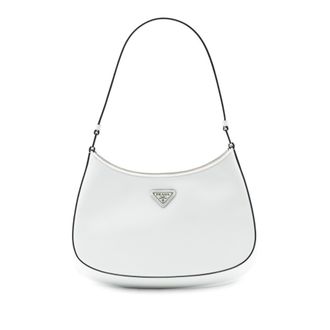 Prada Pre-owned Womens Brushed Leather Cleo Shoulder Bag - White - One Size