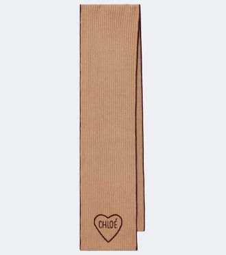 Chlo&eacute; Chloe Encour wool and cashmere scarf