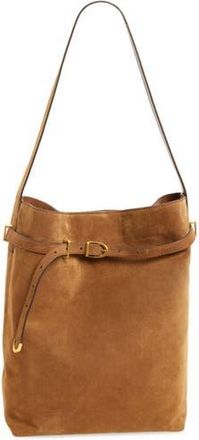 Madewell The Essential Belted Suede Bucket Tote in Dried Acorn at Nordstrom Rack