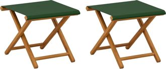 vidaXL Silla De Terraza 2 Pcs Madera De Eucalipto Maciza Verde Vidaxl