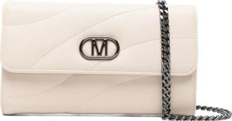 Marc Ellis Glow logo-detail clutch - women - Polyurethane/Polyester - One Size - Neutrals