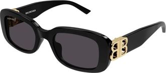 Balenciaga Bb 0310Sk Zonnebrillen - Dames - Zonnebrillen - Zwart - 53 MM - Nylon - Accessoires