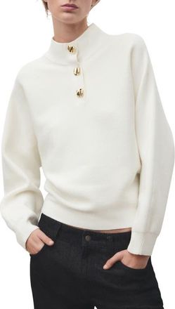 Mango Uptown Polo Sweater in Ecru at Nordstrom, Size X-Small