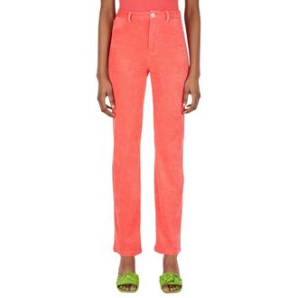 Maisie Wilen Terry Towelling Jeans - Dames - Straight fit broeken - Rood - M - Katoen - Broeken