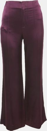 Alice & Olivia Alice + Olivia Purple Satin Wide Leg Trousers