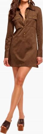 Ramy Brook Maria Faux Suede Mini Dress In Coffee