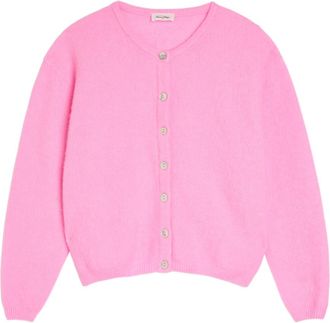 American Vintage Vitow Brushed-knit Cardigan - Bright Pink - S (UK8-10 / S)