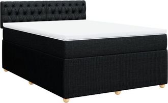 vidaXL Vidaxl - Cama Box Spring Con Colch&oacute;n Tela Negro 160x200 Cm