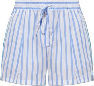 Dolce & Gabbana Gestreepte Poplin Shorts - Dames - Bermuda - Blauw - XS - Katoen - Korte Broeken