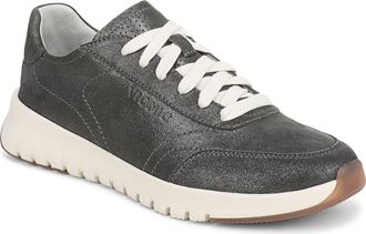 Vionic Uptown Metallic Suede Sneaker in Polluted Silver at Nordstrom, Size 7.5