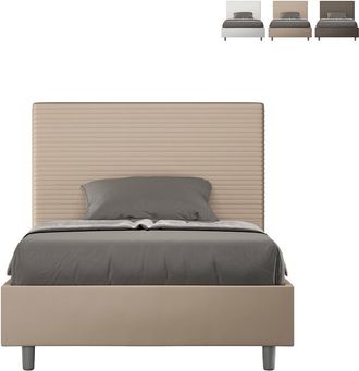 Itamoby Itamoby - Letto Una Piazza E Mezza Con Rete Imbottito 120x190 Similpelle Tortora Focus