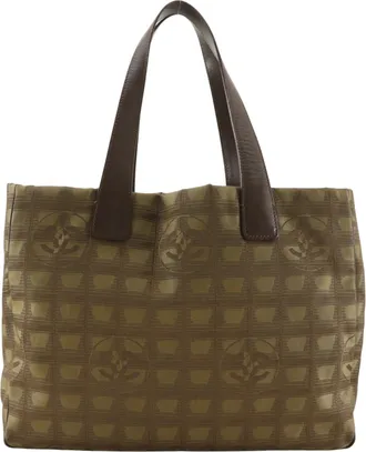 Chanel Khaki New Travel Line Tote Bag Weekend Bag (Pre-Owned)