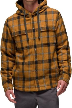 Prana Asgard Hooded Flannel Shirt In Dijon