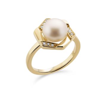 Orphelia Dames 925 Zilver Ring - Goud ZR-7469/G