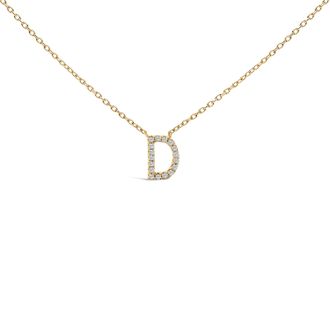 House of Brilliance 10K Gold Diamond Accent A-Z Block Initial Pendant Necklace